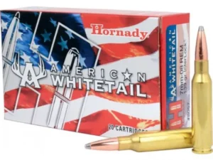 Hornady American Whitetail 7mm-08 Rem 139gr InterLock soft point hunting ammunition box