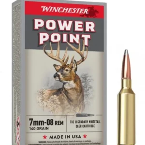 Winchester 7mm-08 Rem 140gr Power Point soft point hunting ammunition 20-round box